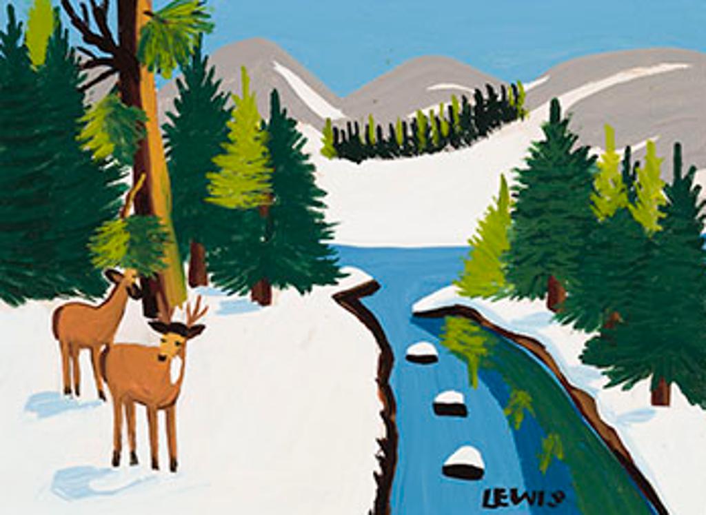 Maud Kathleen Lewis (1903-1970) - Deer at Brook