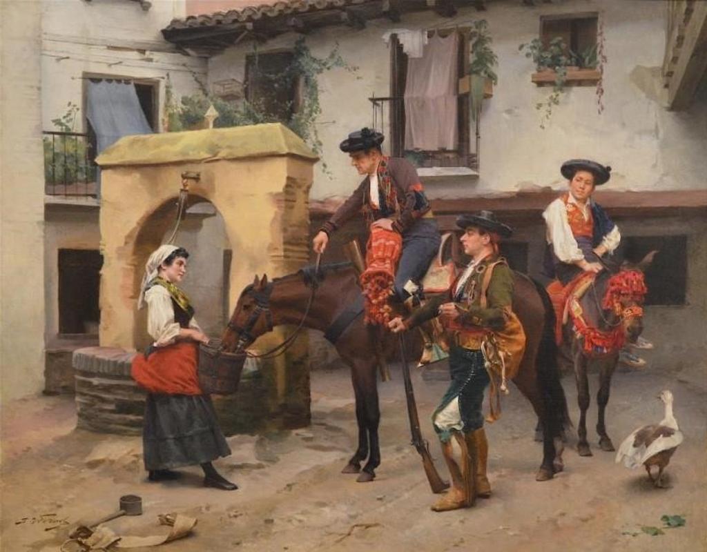 Jules Worms (1832-1924) - In the Courtyard