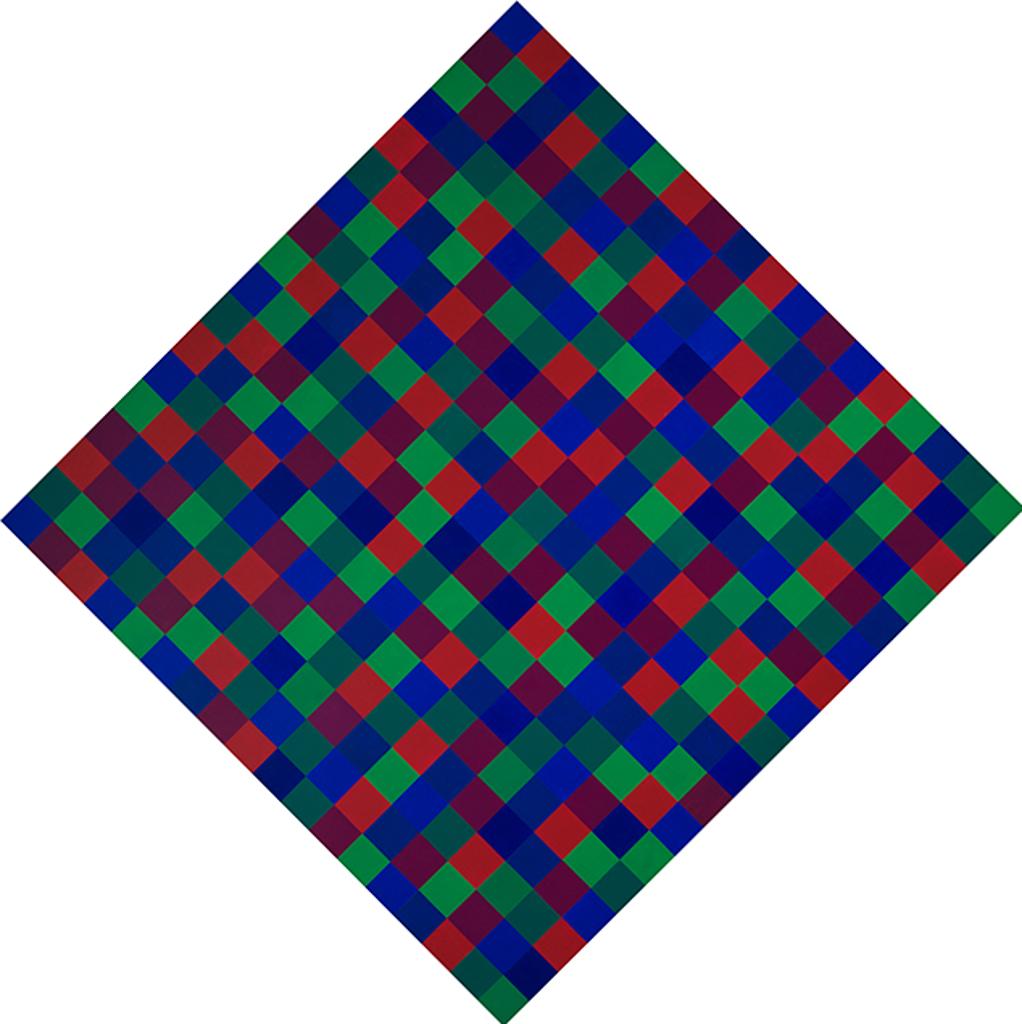 Guido Molinari (1933-2004) - Continuum bleu, rouge, vert et mauve