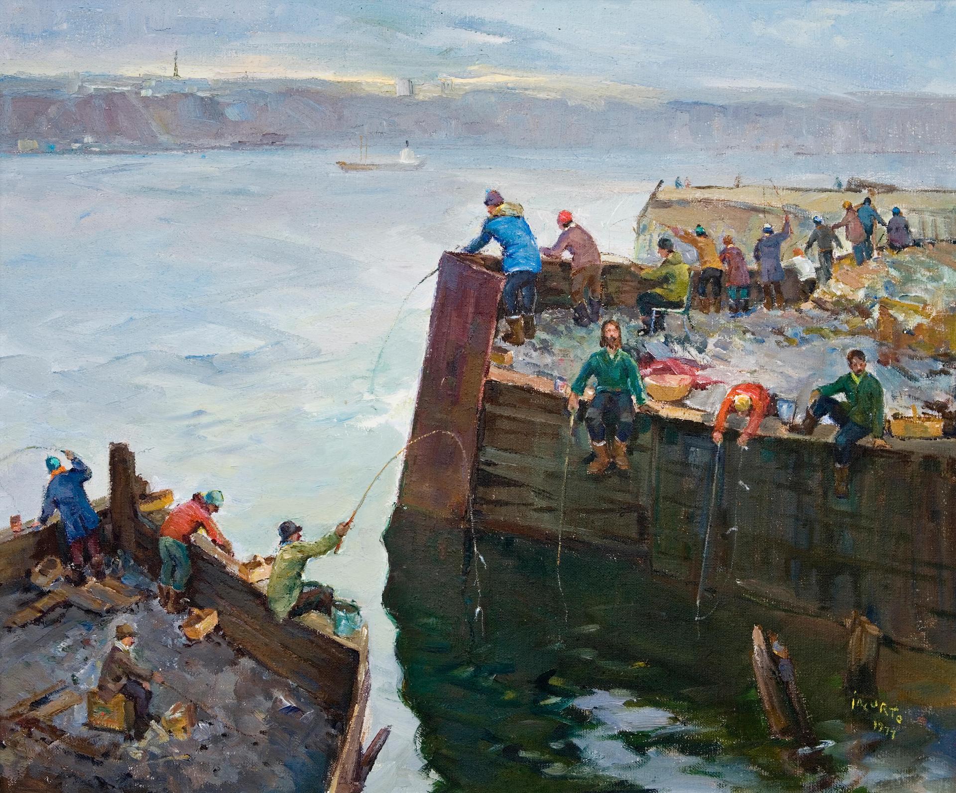 Francesco (Frank) Iacurto (1908-2001) - Pêche à l'Éperlan à Quebec