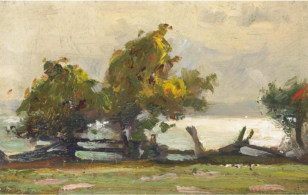 John William (J.W.) Beatty (1869-1941) - Landscape With Fence