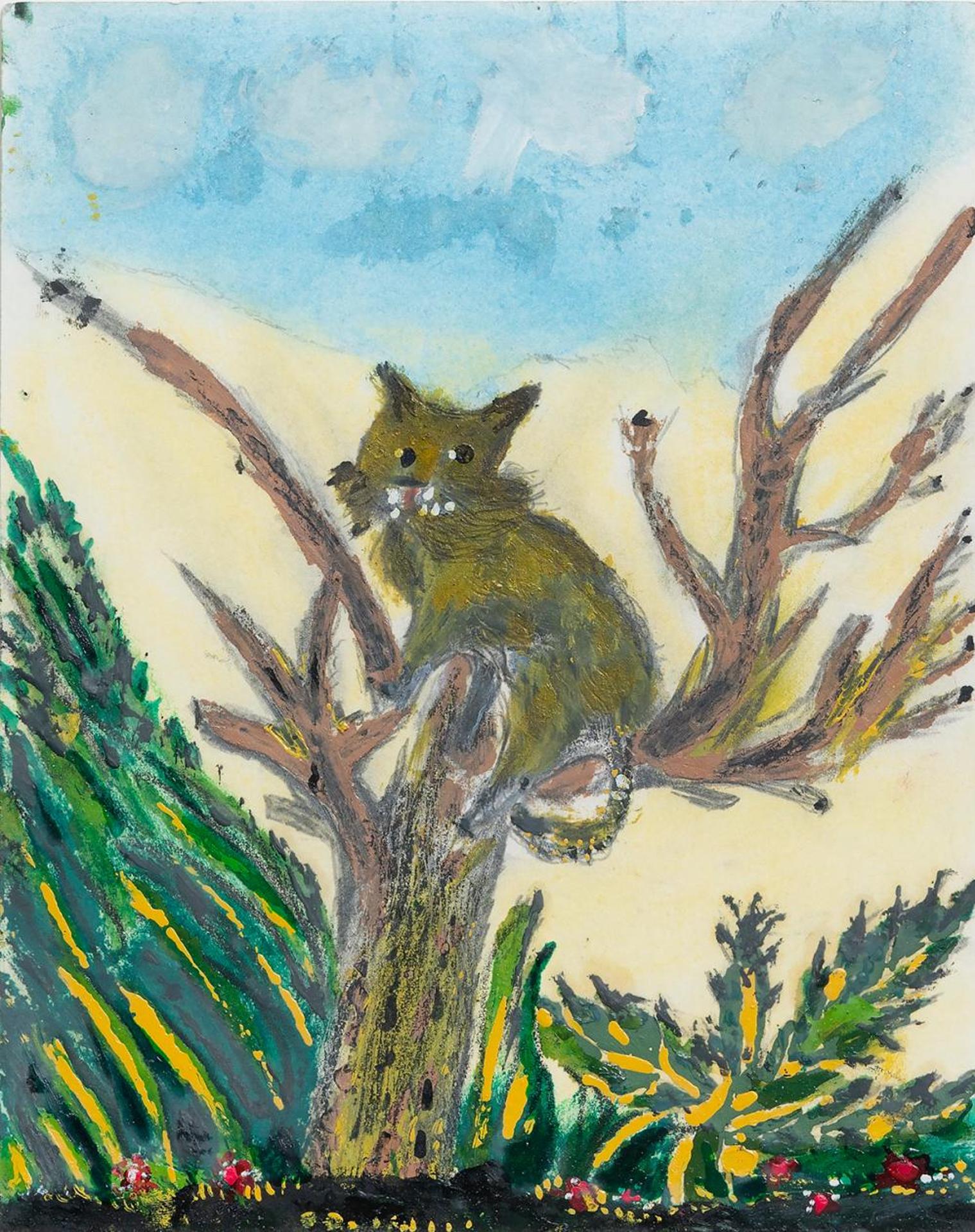 Dmytro Stryjek (1899-1991) - Cat in a Tree