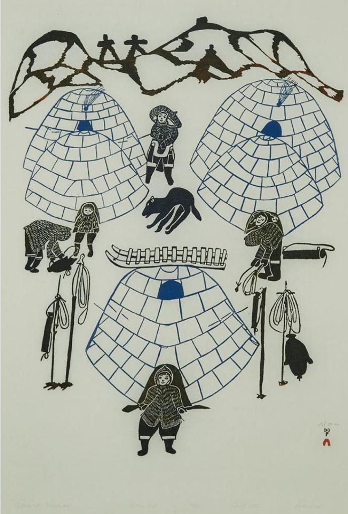 Pitseolak Ashoona (1904-1983) - Igloos At Ikerasak
