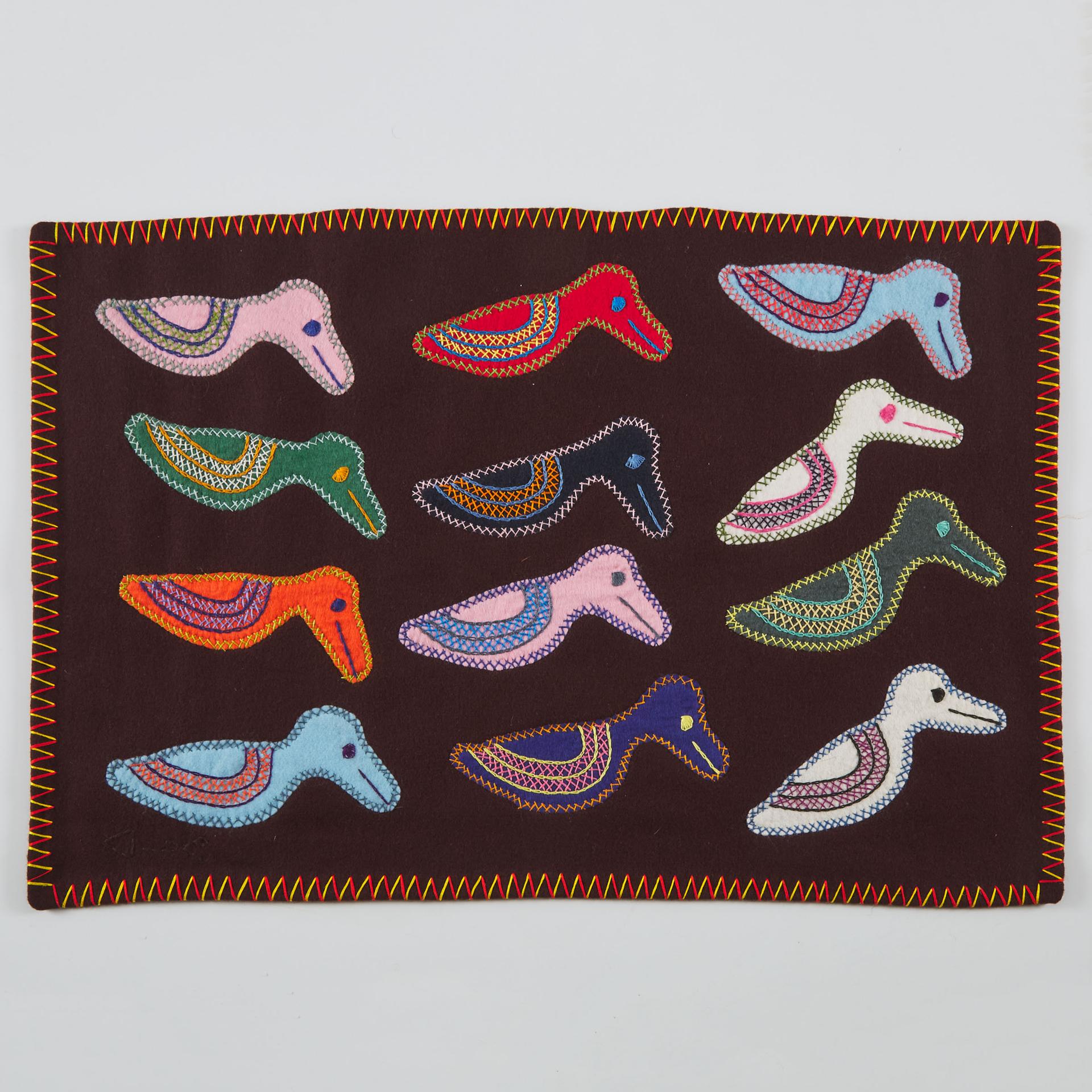 Marjorie Aguluvak (1941-2010) - Untitled (Twelve Perched Birds)