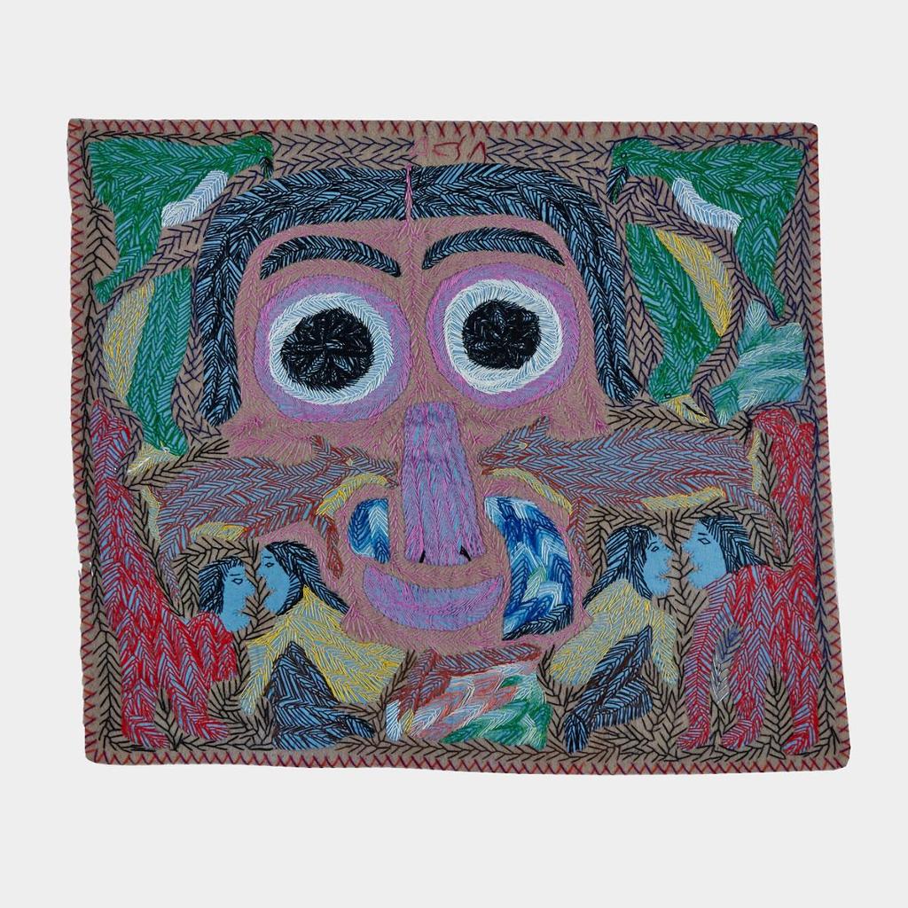 Elizabeth Angrnaqquaq (1916-2003) - Untitled (Composition With Large Face, Women, Shamans, And Animals)