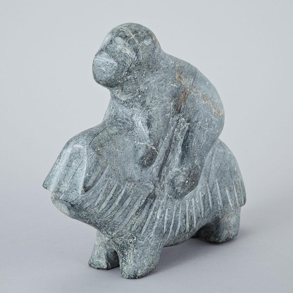 Barnabus Arnasungaaq (1924-2017) - Man Riding A Musk Ox