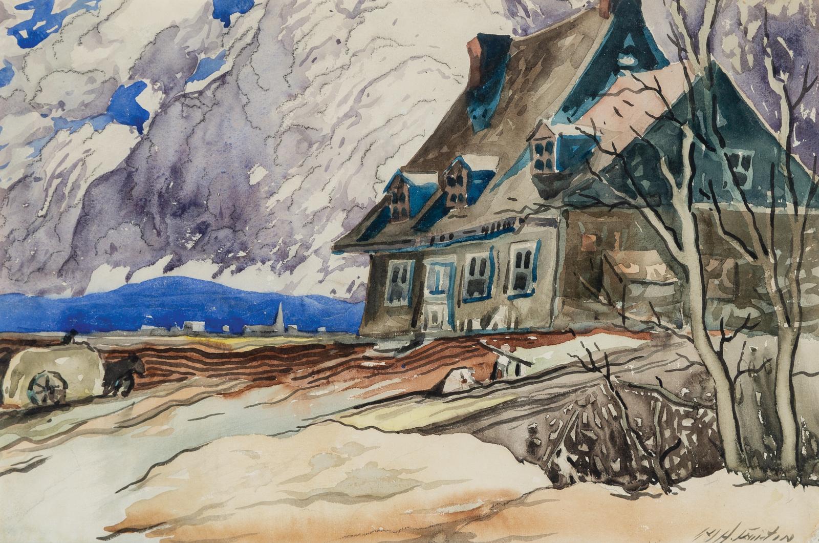Marc-Aurèle Fortin (1888-1970) - Old Quebec House, Laurentians, C.1928