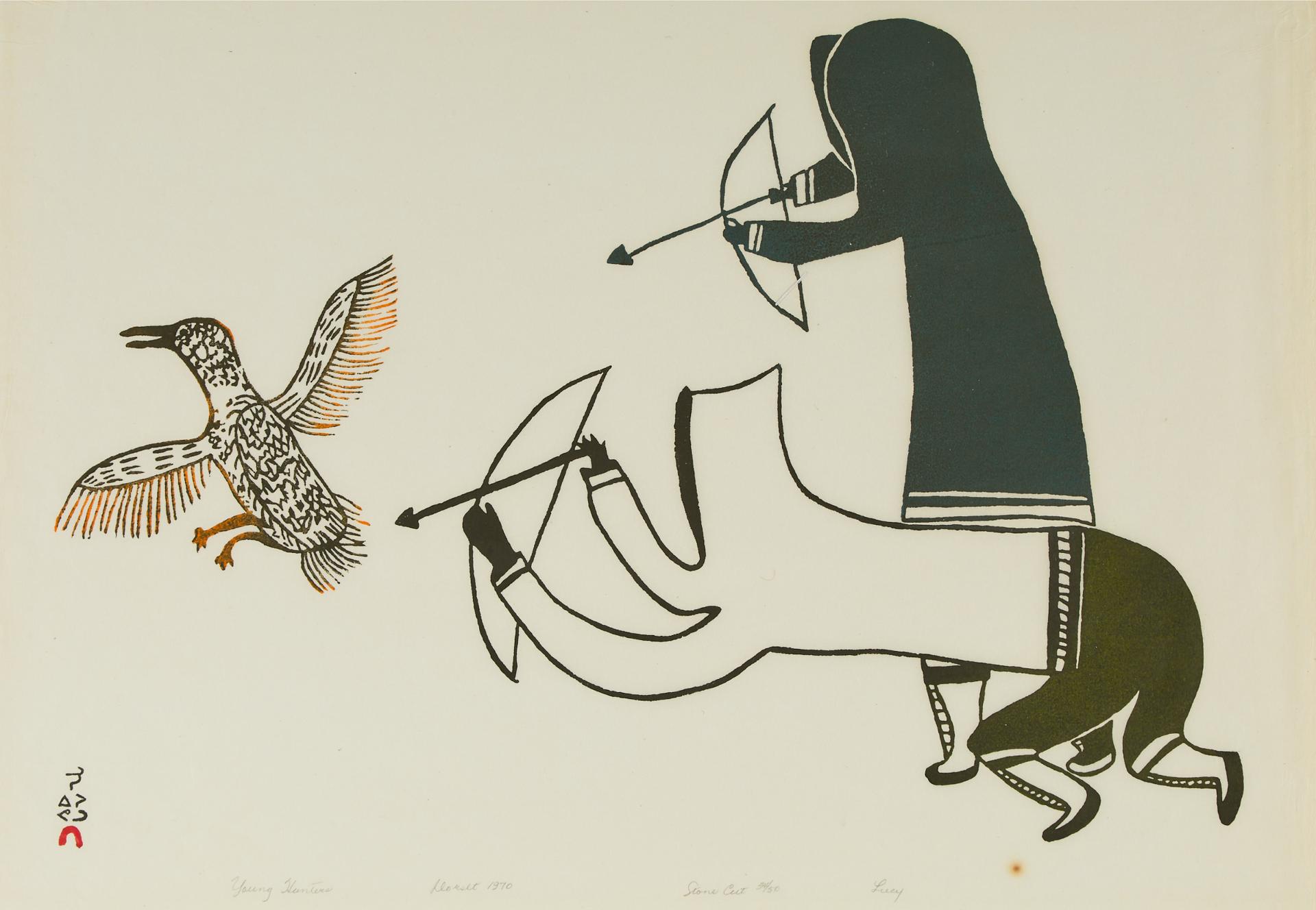 Lucy Qinnuayuak (1915-1982) - Young Hunters