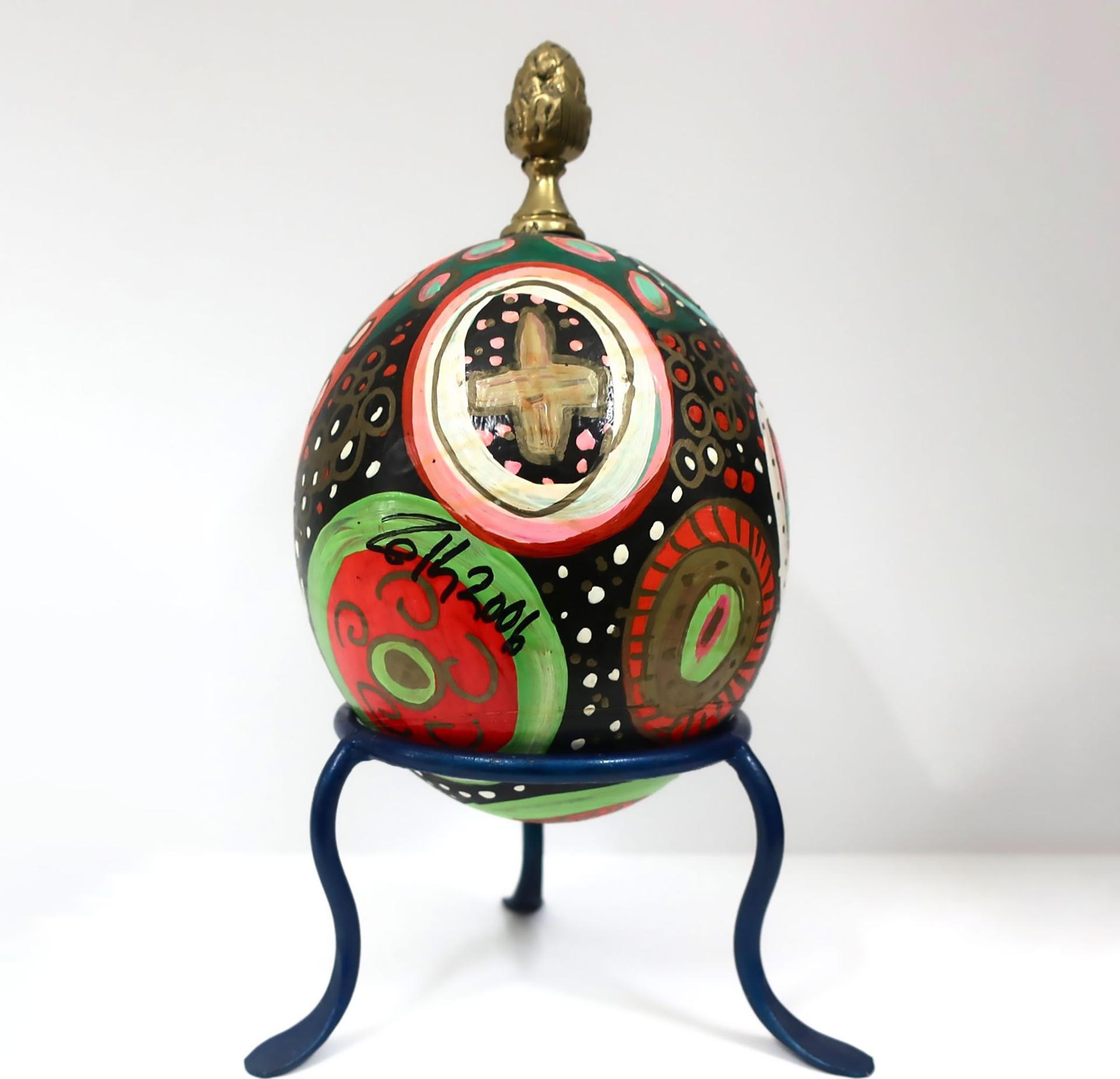 Toller Cranston (1949-2015) - Painted Ostrich Egg