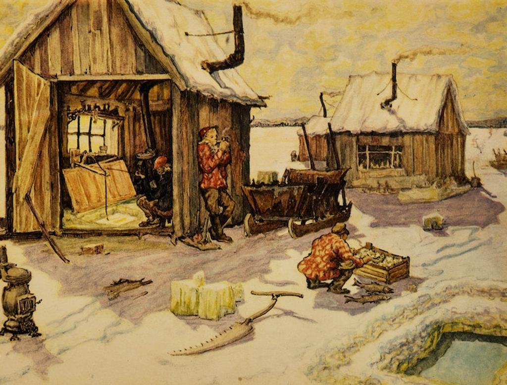 Nicholas Hornyansky (1896-1965) - Ice Shanties on a Bright Day; Niagara, Horseshoe Falls; Windmills on the Richelieu