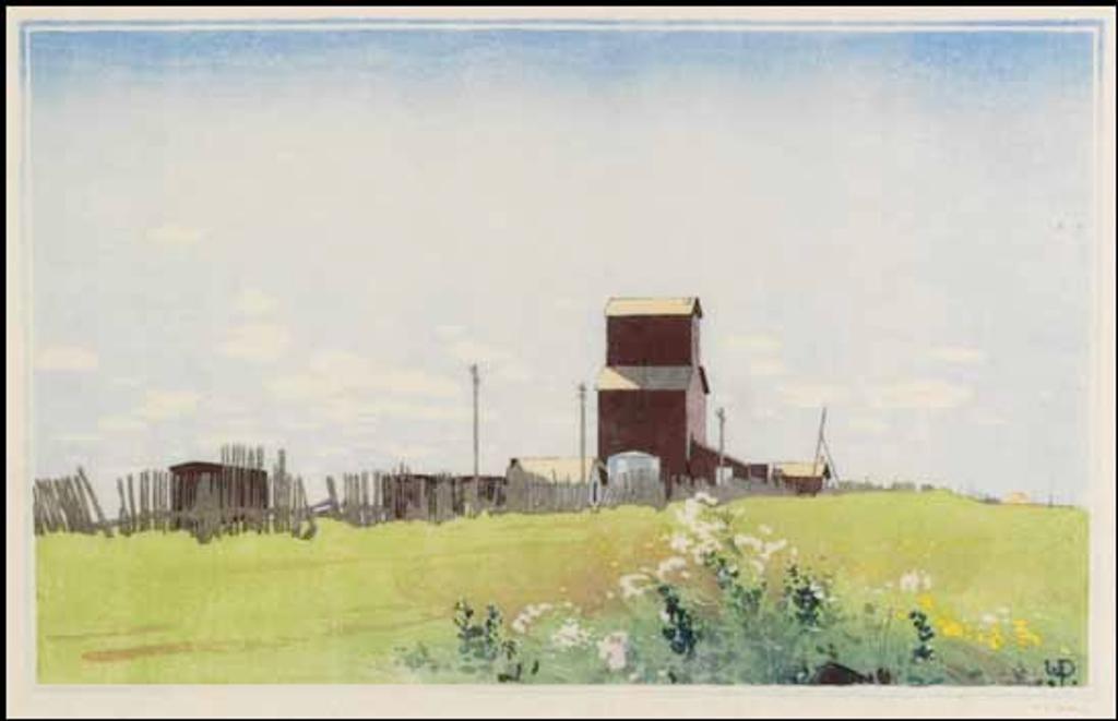 Walter Joseph (W.J.) Phillips (1884-1963) - Grain Elevator at Lasalle, Manitoba