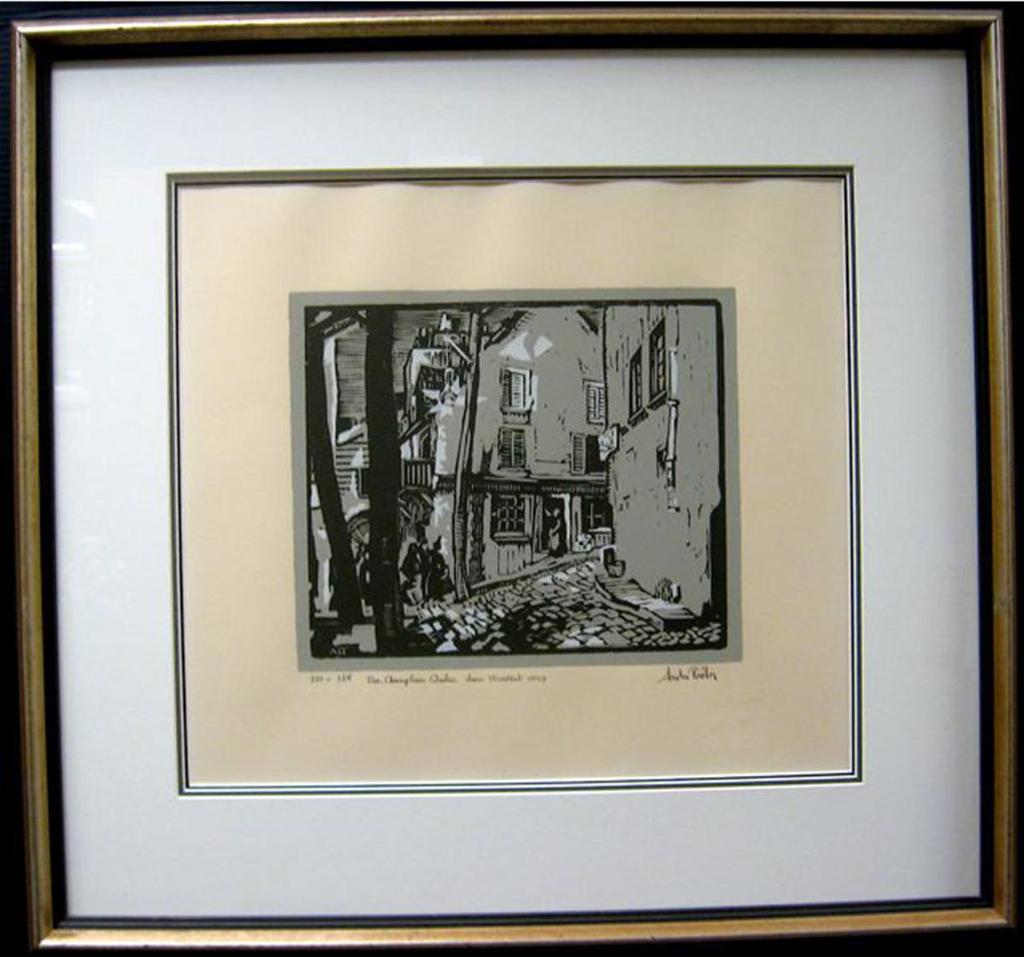 Andre Charles Bieler (1896-1989) - Rue Champlain Quebec From Woodcut 1927