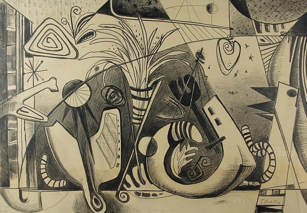 Jack Leaonard Shadbolt (1909-1998) - conte crayon on parchment paper