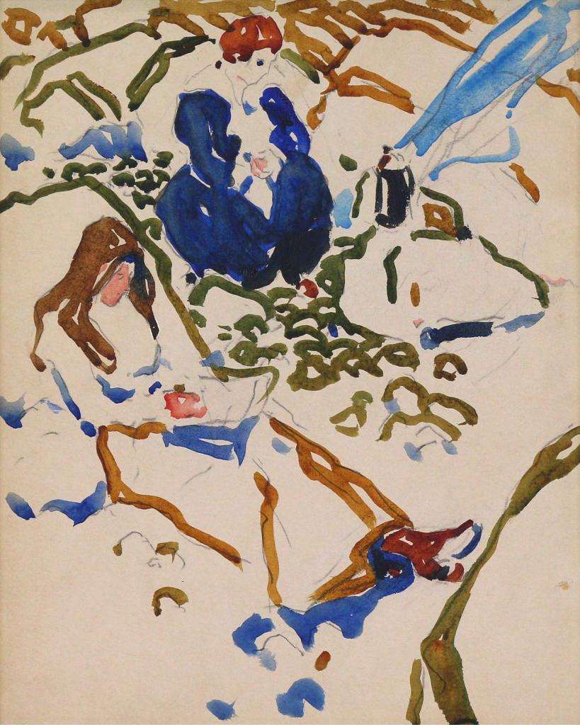 David Browne Milne (1882-1953) - Picnic (West Saugerties, N.Y.); Ca 1913