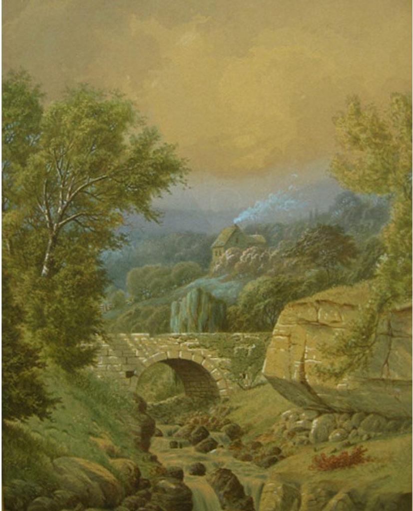 Ellis F. Miller - Old Stone Bridge; Lake Scene