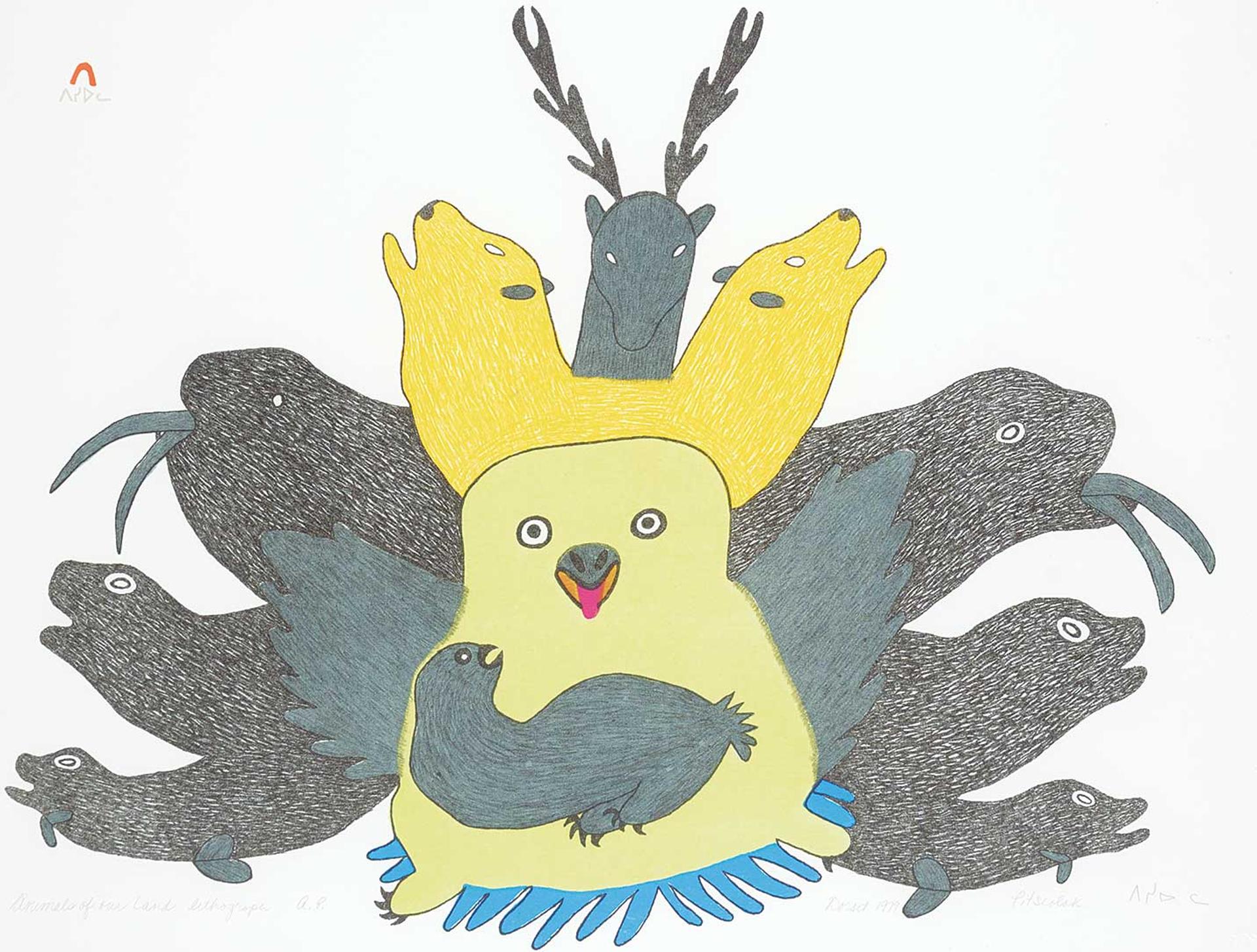 Pitseolak Ashoona (1904-1983) - Animals of Our Land #A/P