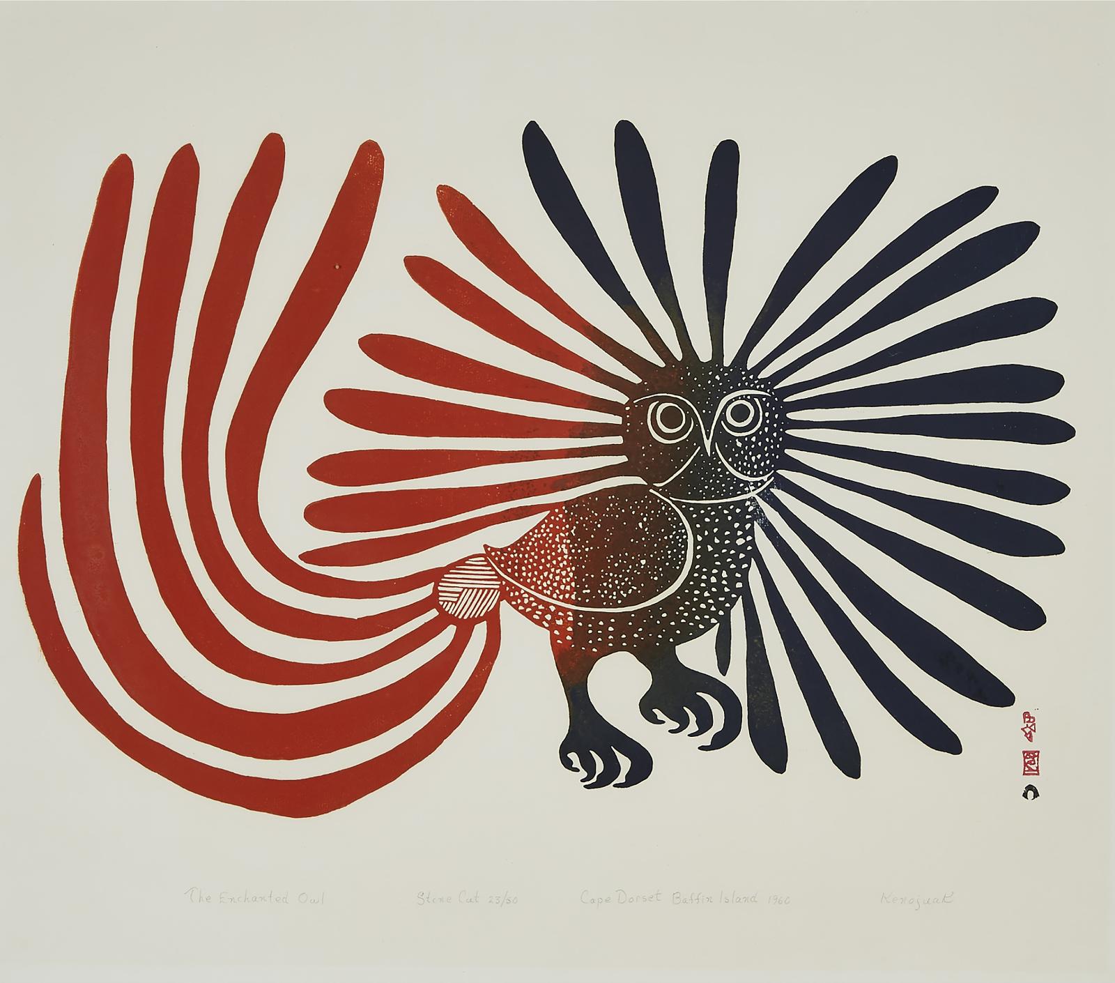 Kenojuak Ashevak (1927-2013) - The Enchanted Owl