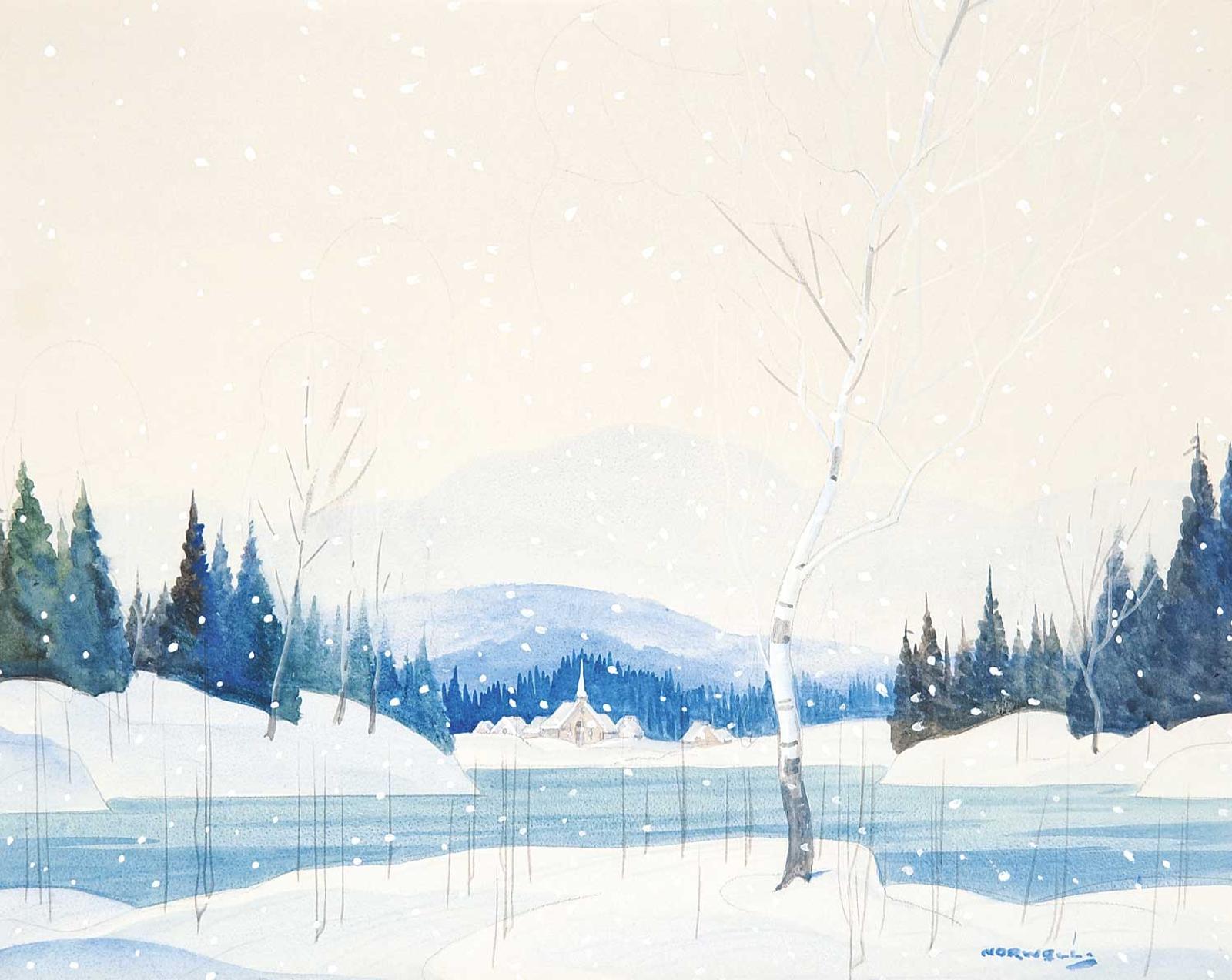 Graham Norble Norwell (1901-1967) - Untitled - Village in Winter