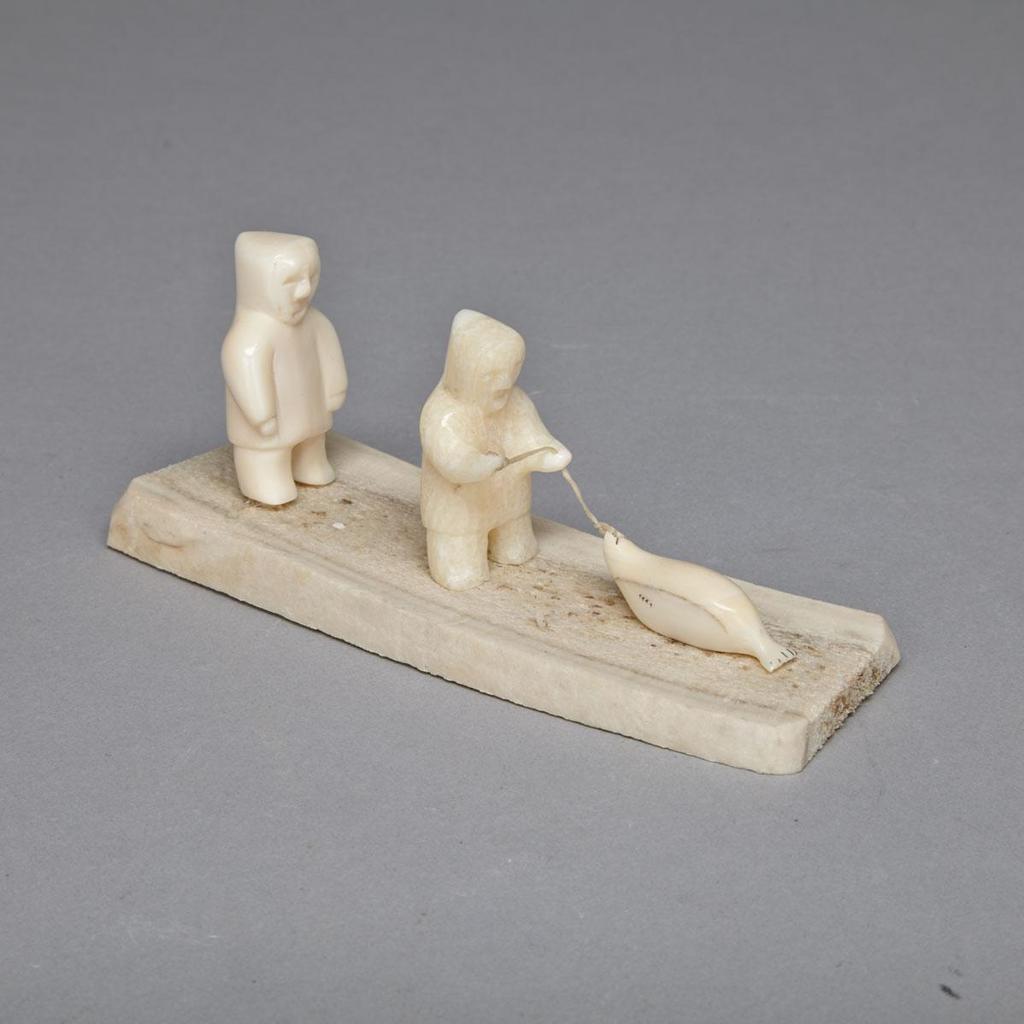 Emily Pangnerk Illuitok (1943-2012) - Two Hunters With Seal