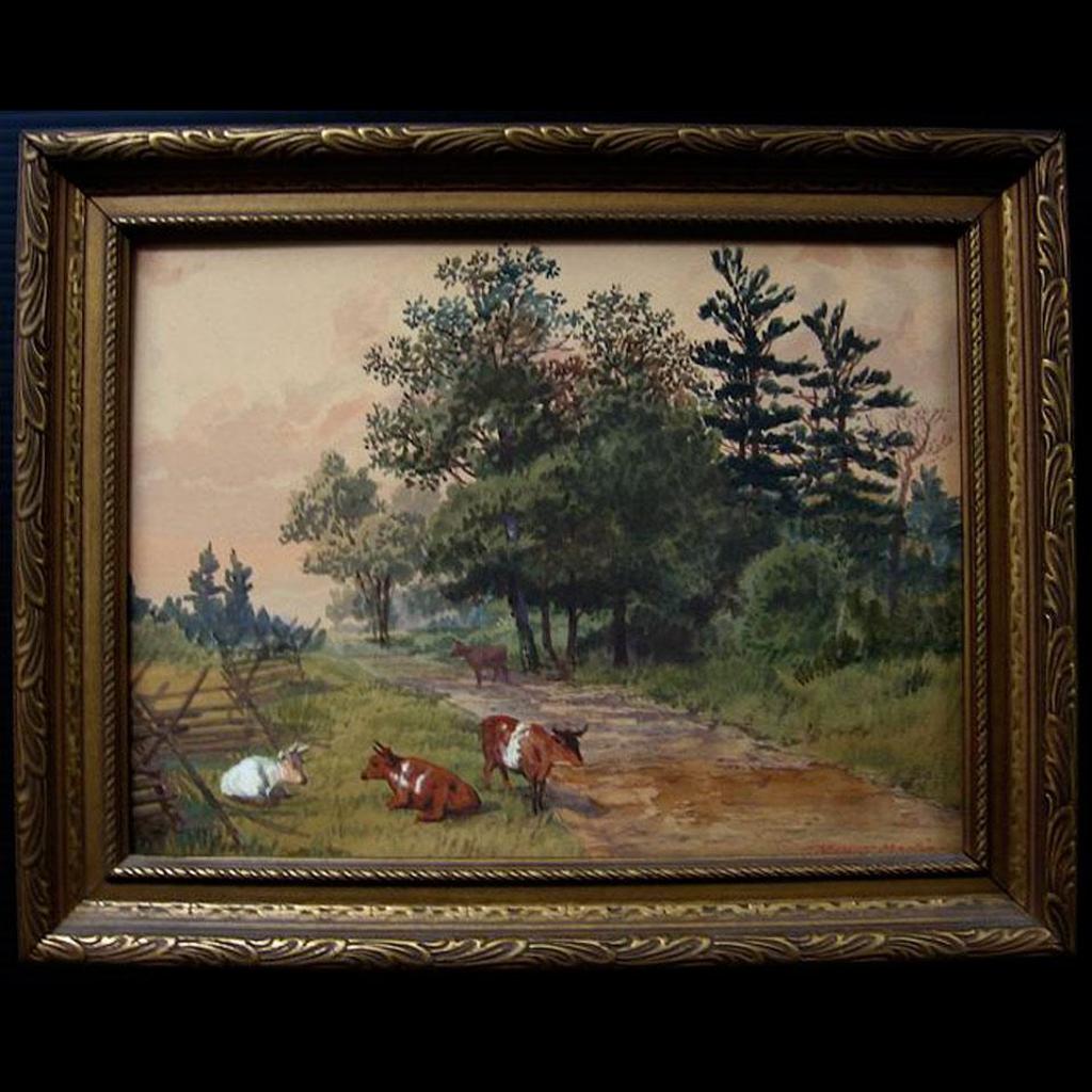 Thomas Mower Martin (1838-1934) - Cattle By Roadway