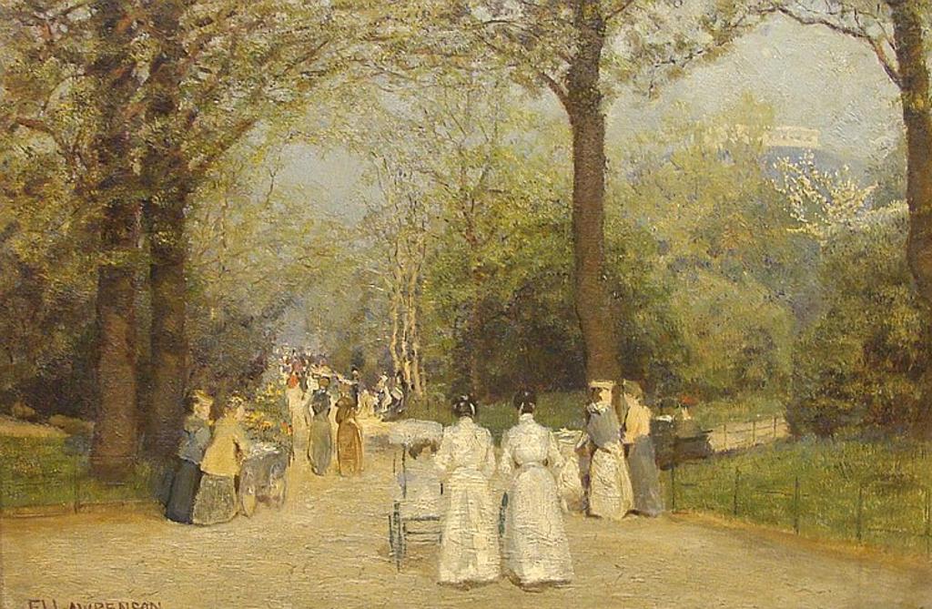 Edward Louis Lawrenson (1868-1940) - Figures in a Park