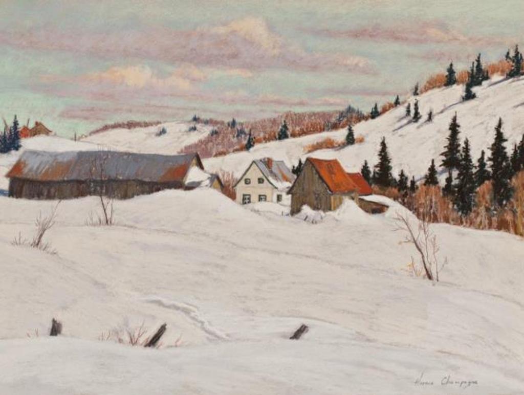 Horace Champagne (1937) - Orange Rooftop, Les Eboulements