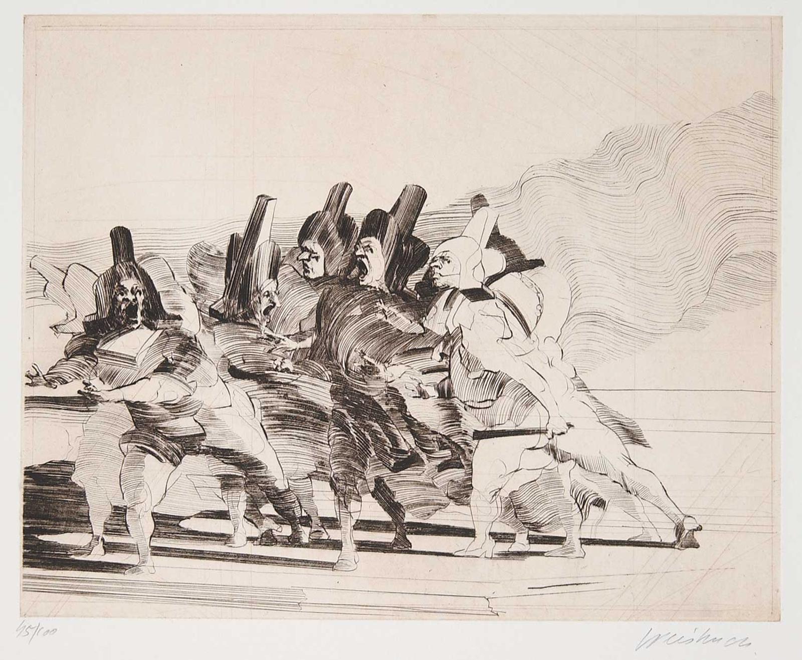 Claude Weisbuch (1927-2014) - Untitled - A Crowd Scene  #95/100