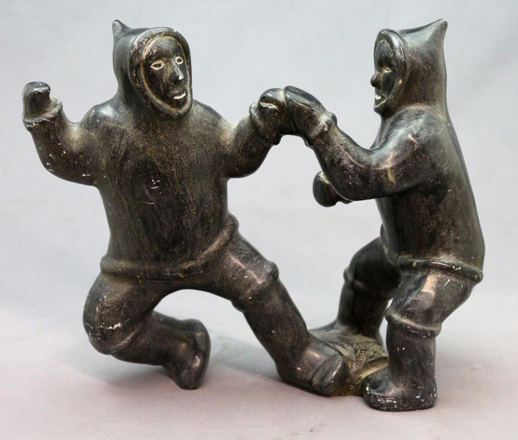 Eassie Kooneeliusie - Two Inuit Figures