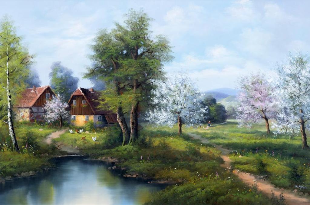 P. Paul - Untitled - Cottage With Old Woman