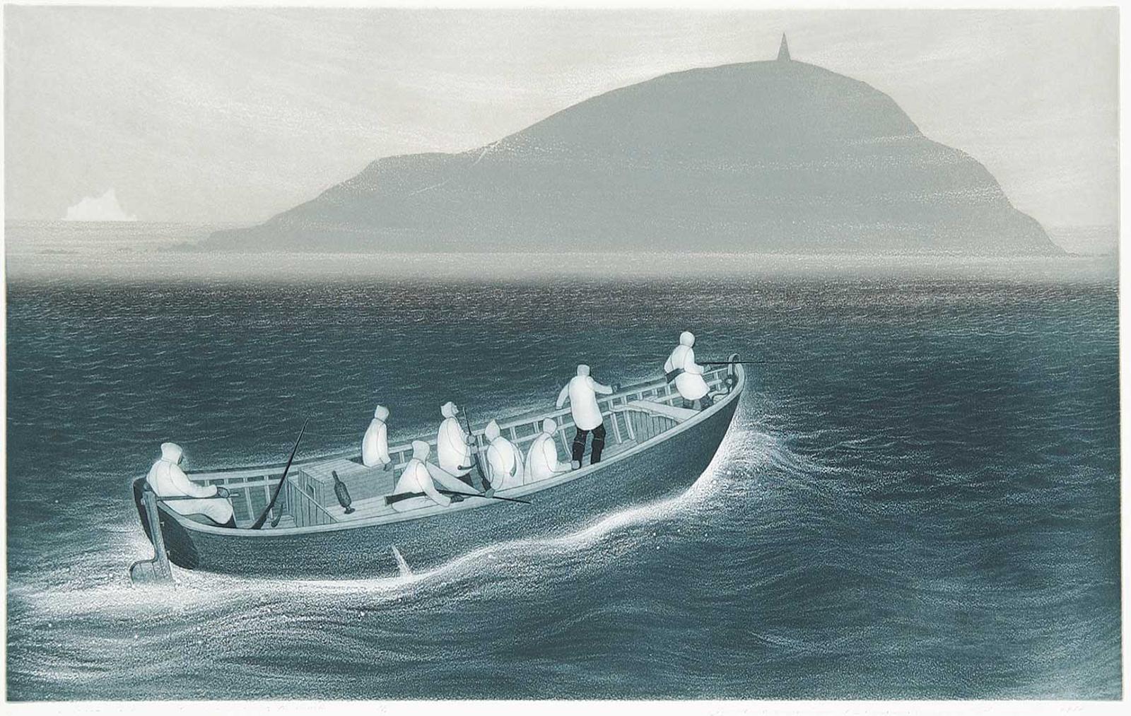 David Lloyd Blackwood (1941-2022) - Wesleyville, Seabird Hunters Crossing the Reach #25/50
