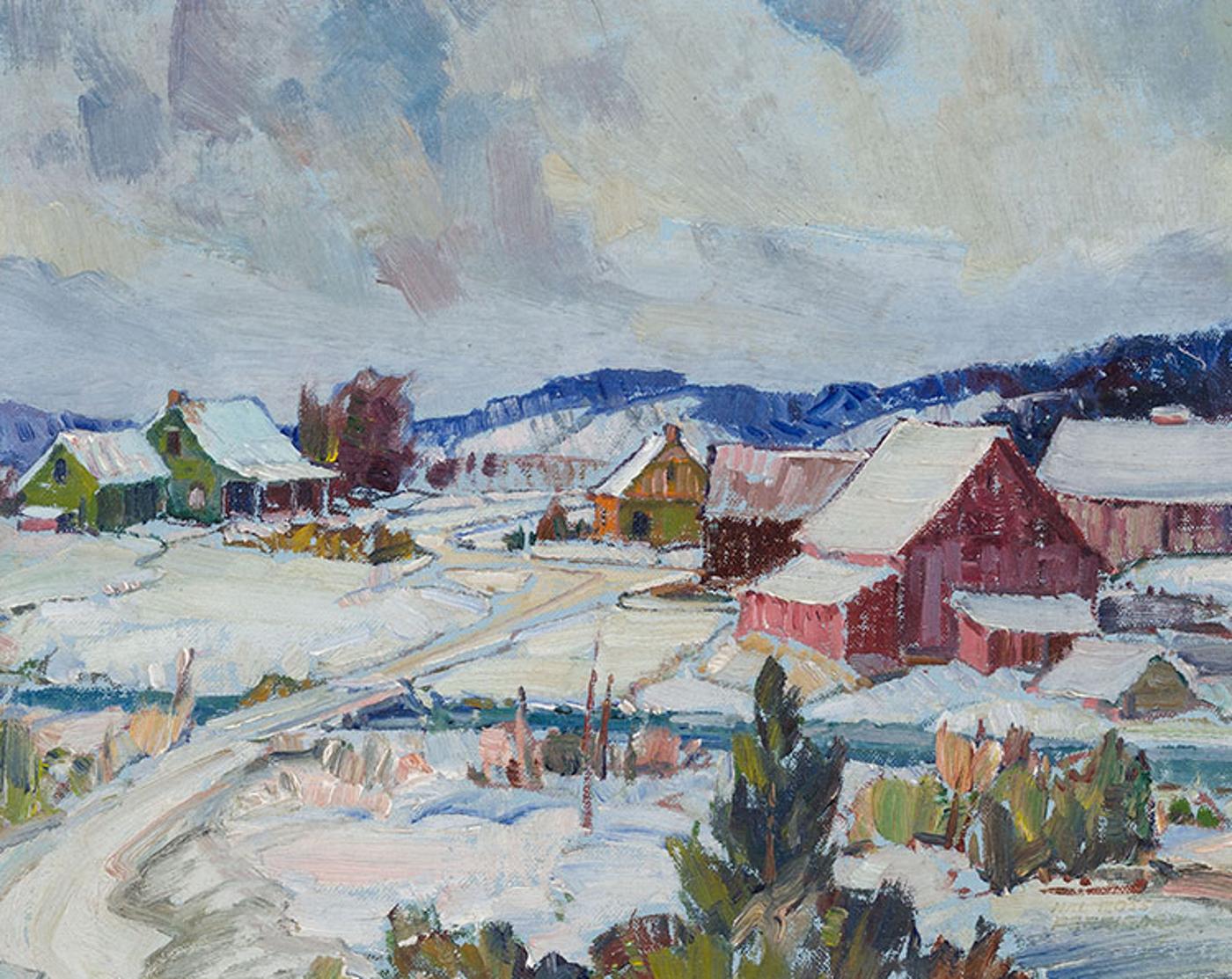 Hal Ross Perrigard (1891-1960) - Winter Farm Landscape