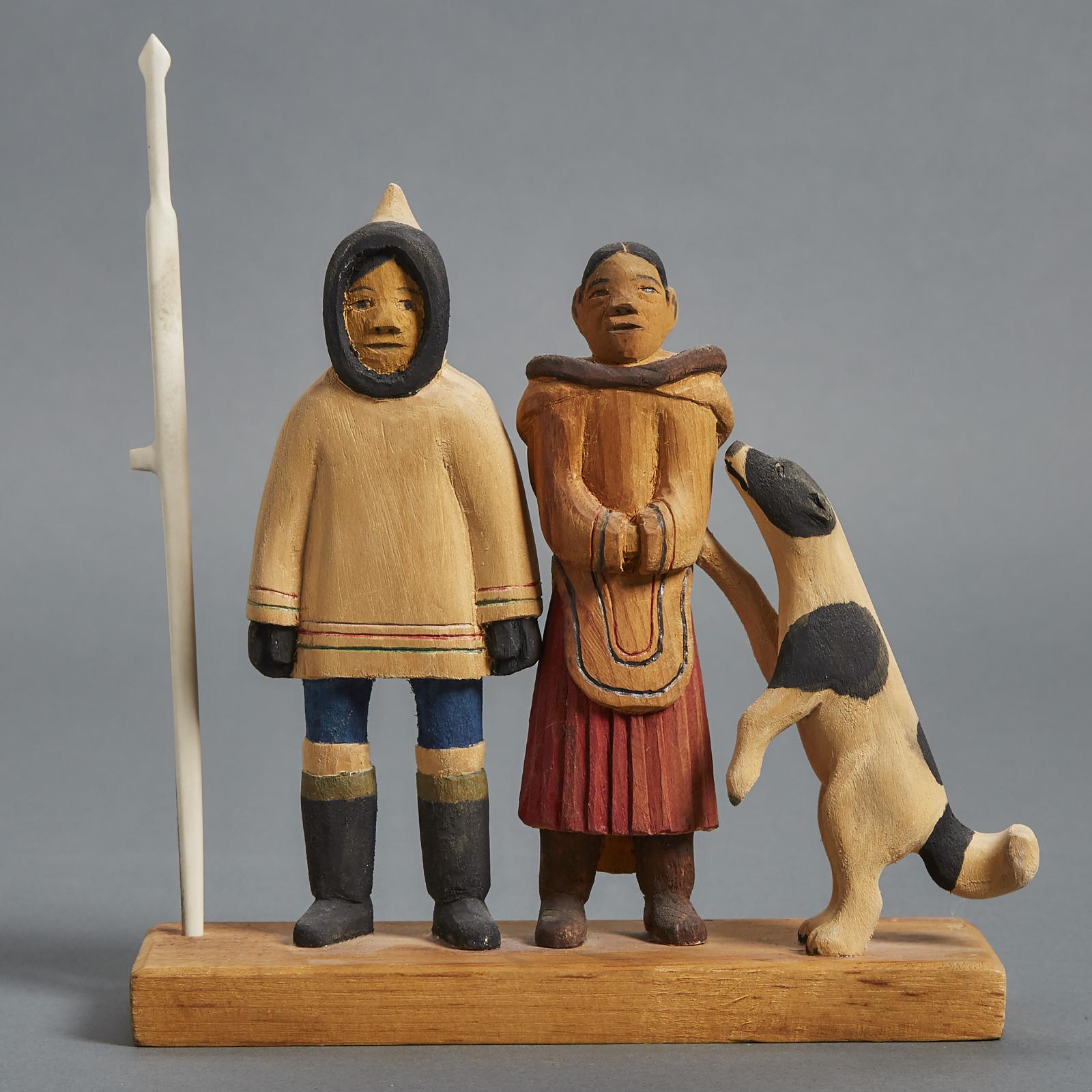 Peter Pitseolak (1902-1973) - Man, Woman And Dog