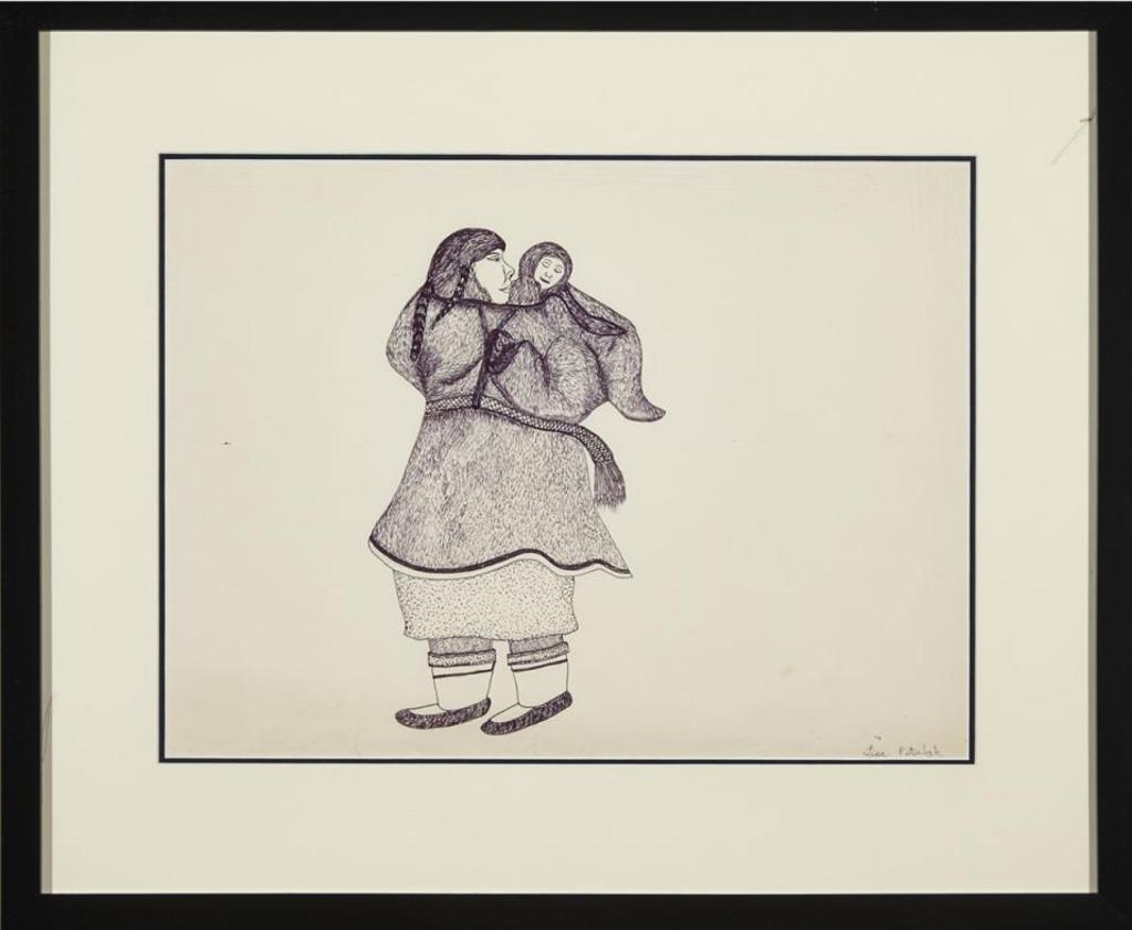 Lipa Lypa Pitsiulak (1943-2010) - Mother With Child In Amaut; Hunters Off To Fish
