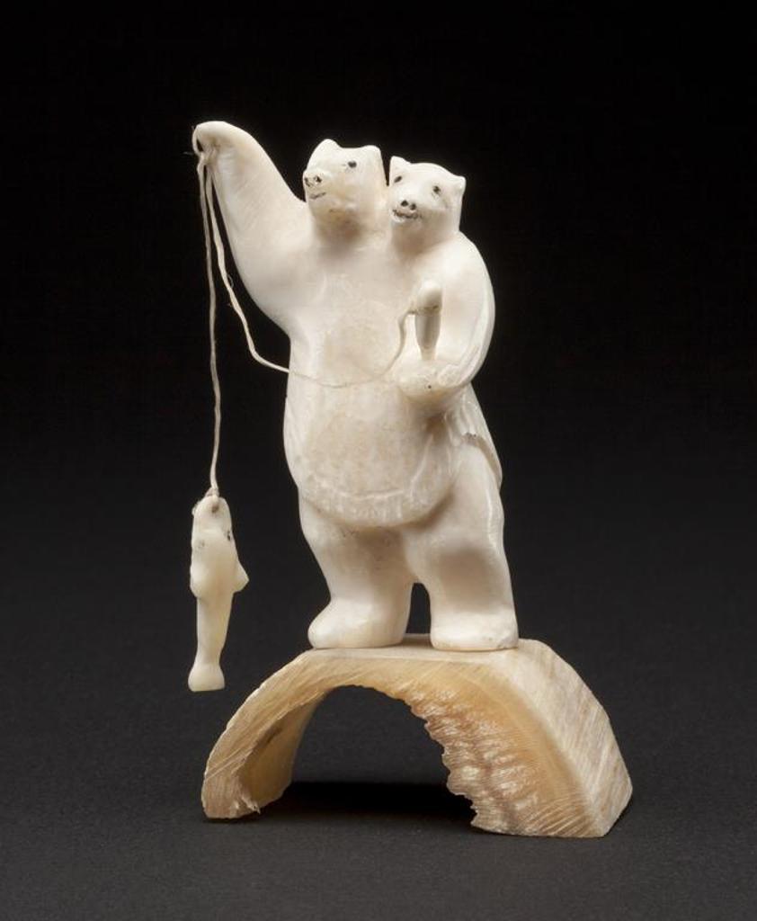 Sabina Qunqnirq Anaittuq (1941-1997) - Bear/Human Mother and Cub Fishing