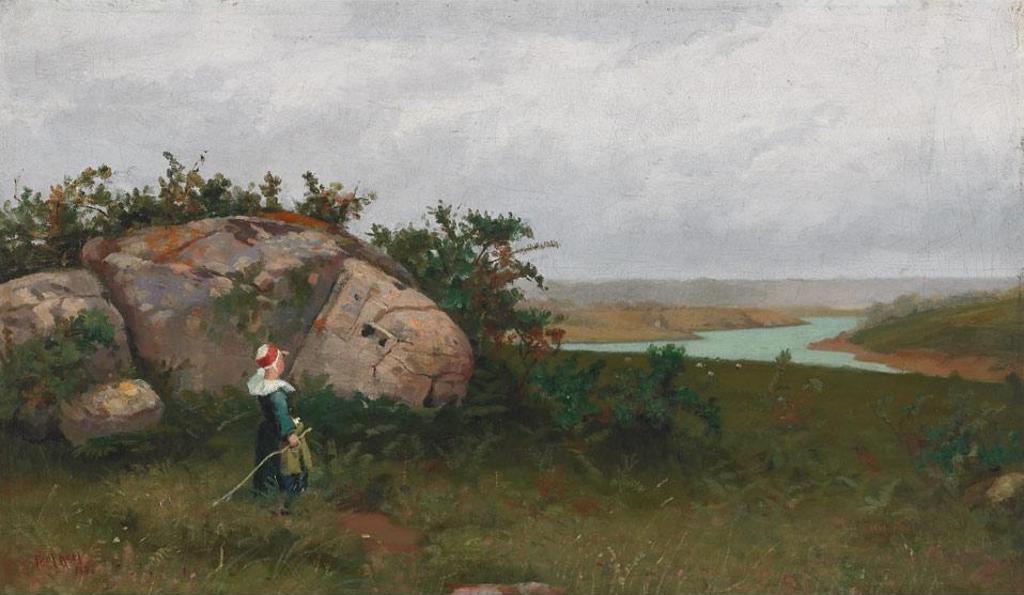 Paul Peel (1860-1892) - Young Girl On A Hilltop