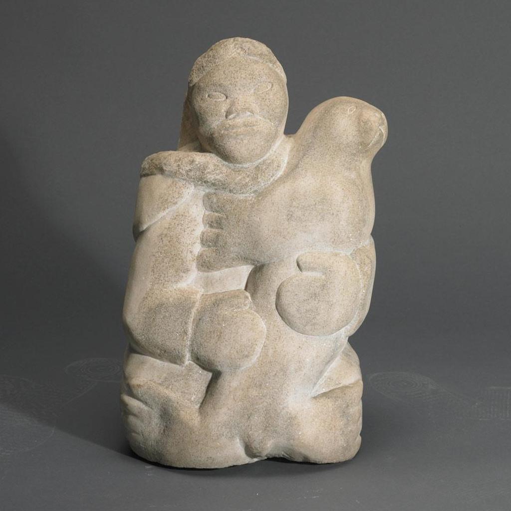 Aqjangajuk (Axangayu) Shaa (1937-2019) - Woman Holding A Seal