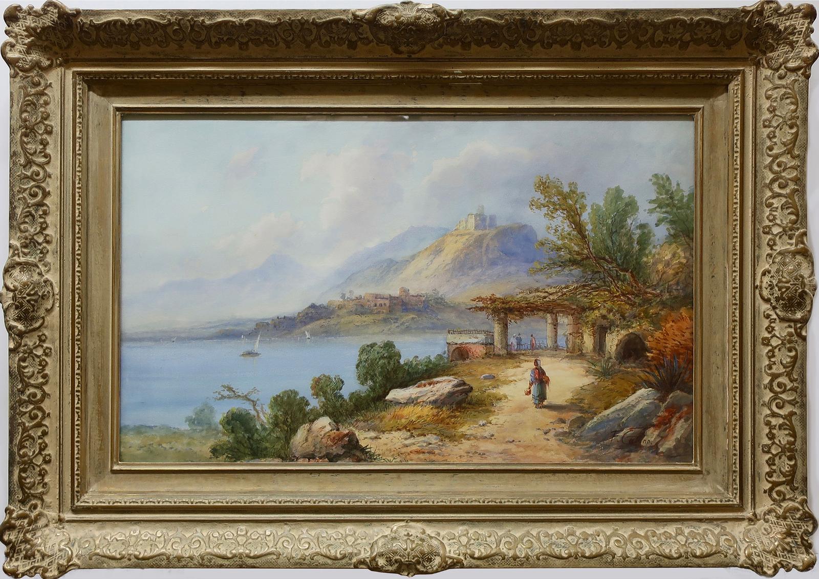 Frank Catano (1880-1920) - Figures And Ruins By Lake