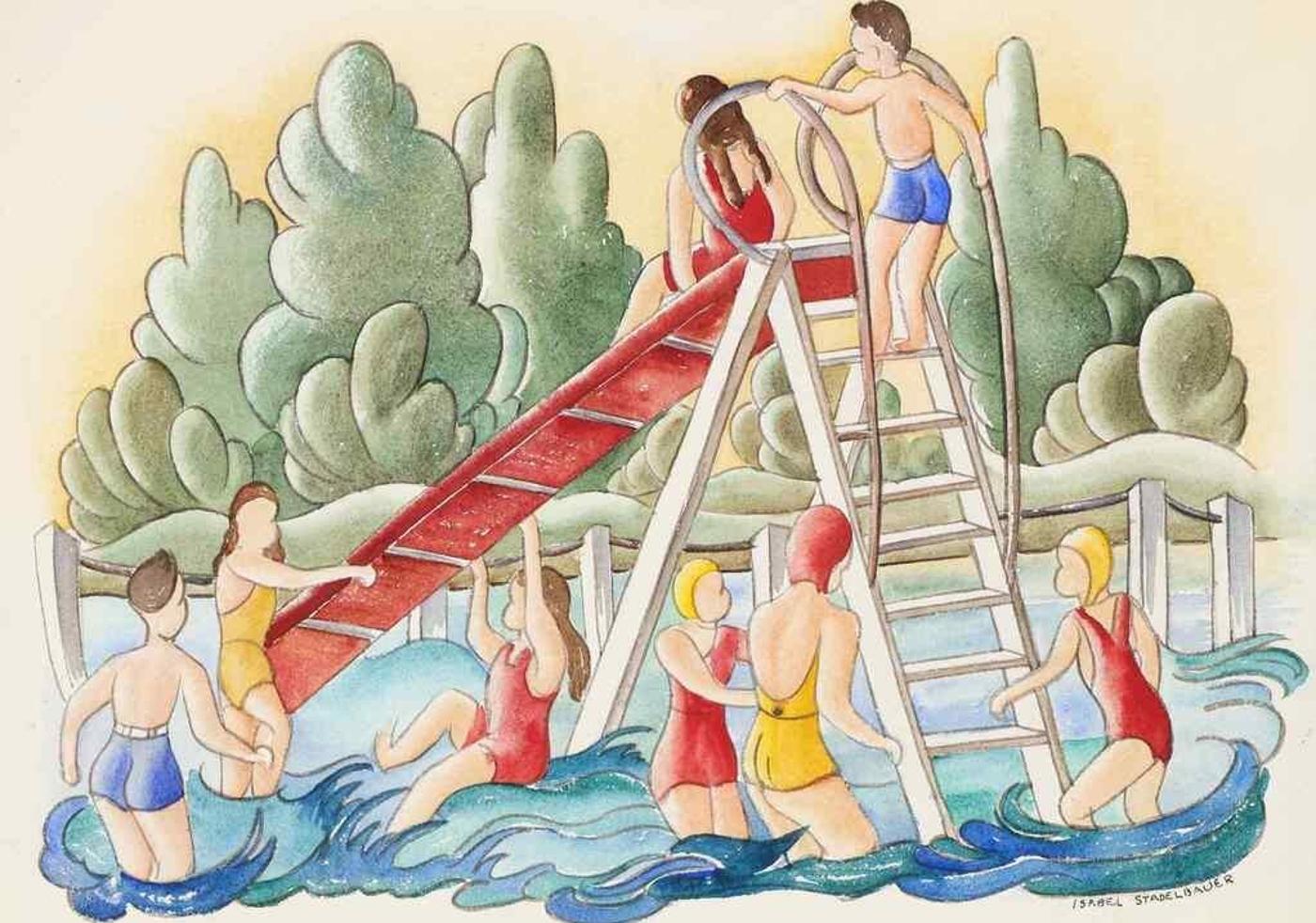 Isabel Stadelbauer (1909-2004) - Bowness Pool; 1944