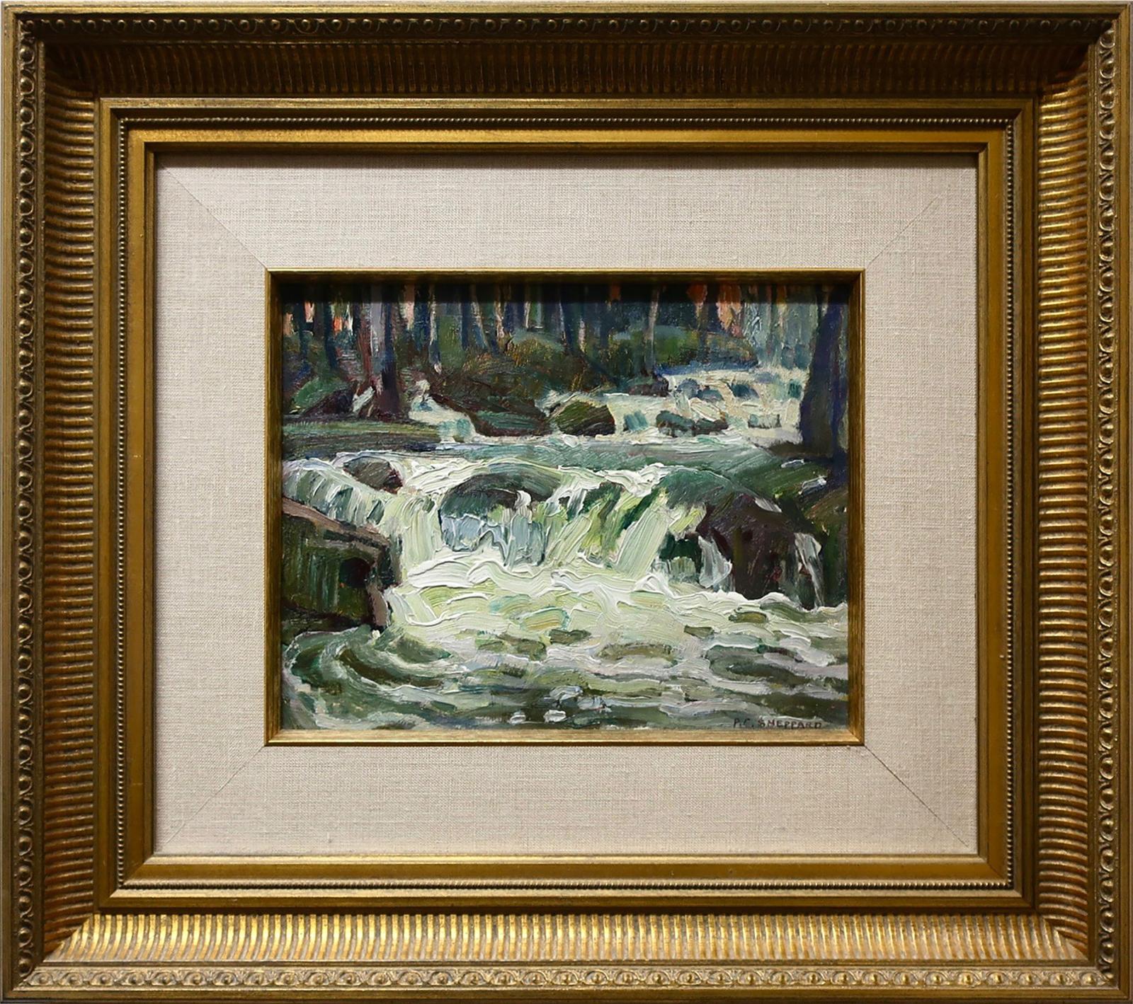 Peter Clapham (P.C.) Sheppard (1882-1965) - Untitled (Waterfalls - Wharf With Tugboat)