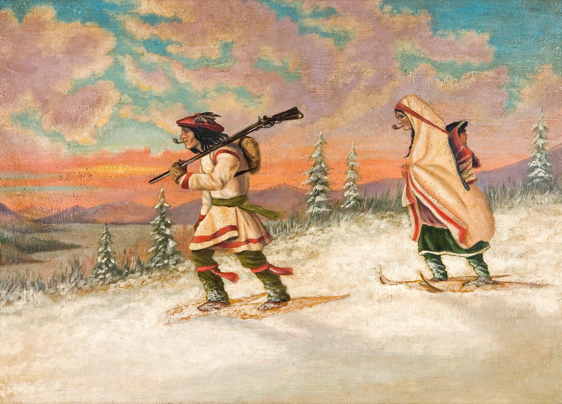 George Hart Hughes (1841-1921) - Indian hunter and family