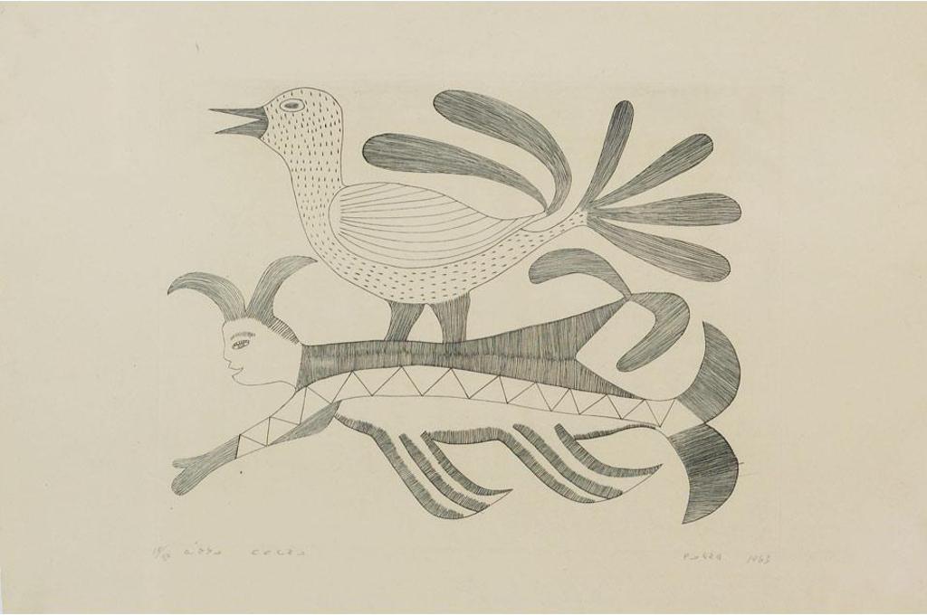 Kenojuak Ashevak (1927-2013) - Sea Gull And Sea Spirit