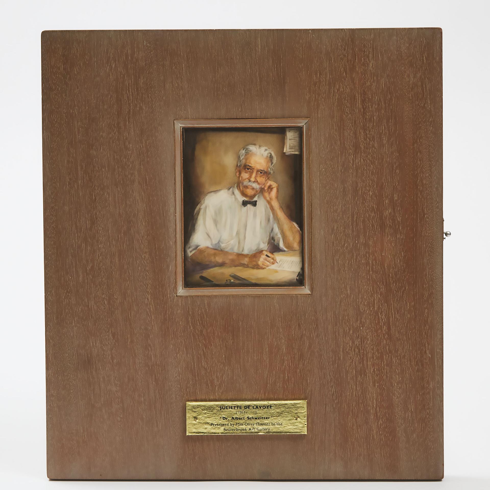 Juliette de Lavoye - Portrait Miniature Of Albert Schweitzer