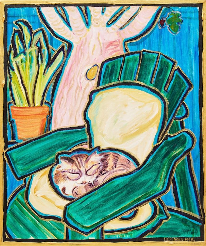 Barbara Elizabeth Mercer (1933-1981) - My Cat Frigga in the Garden