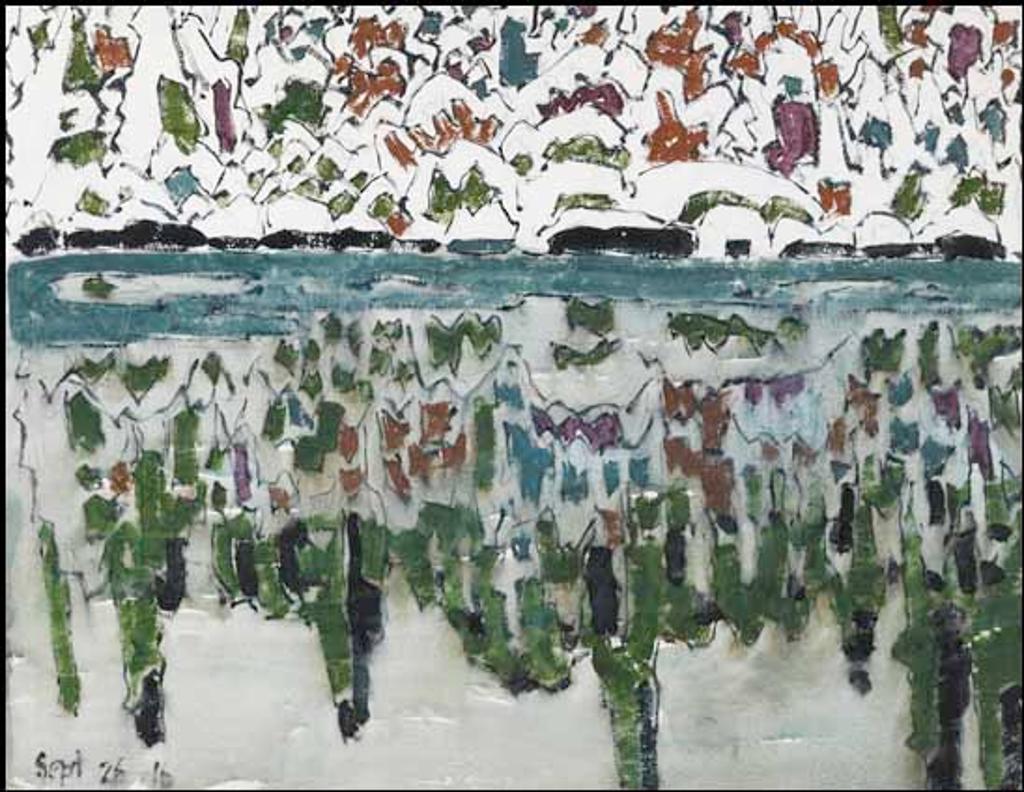 David Browne Milne (1882-1953) - Reflections I, Boston Corners, NY / Slate Hill and Green Fields (verso)