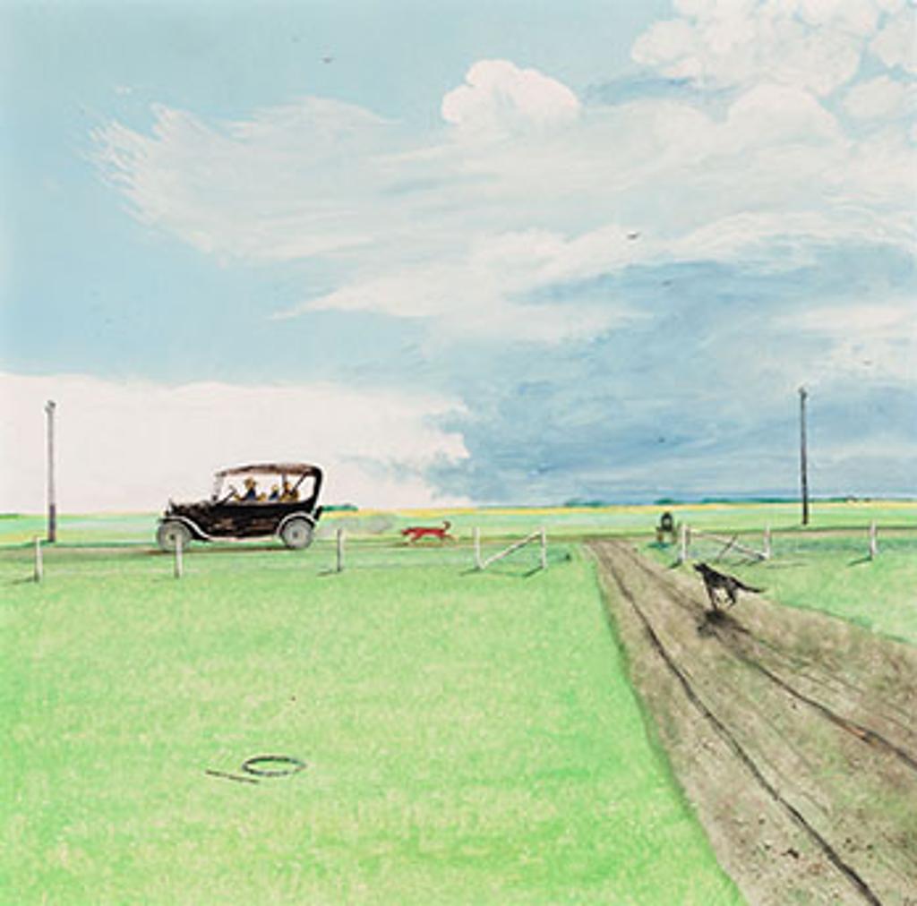 William Kurelek (1927-1977) - Farm Dogs Favourite Pastime in the 30s