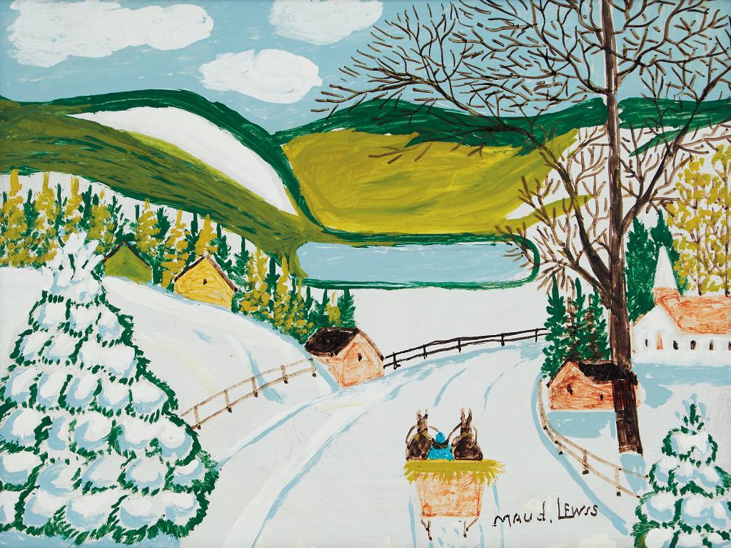 Maud Kathleen Lewis (1903-1970) - Winter Sleighing Scene