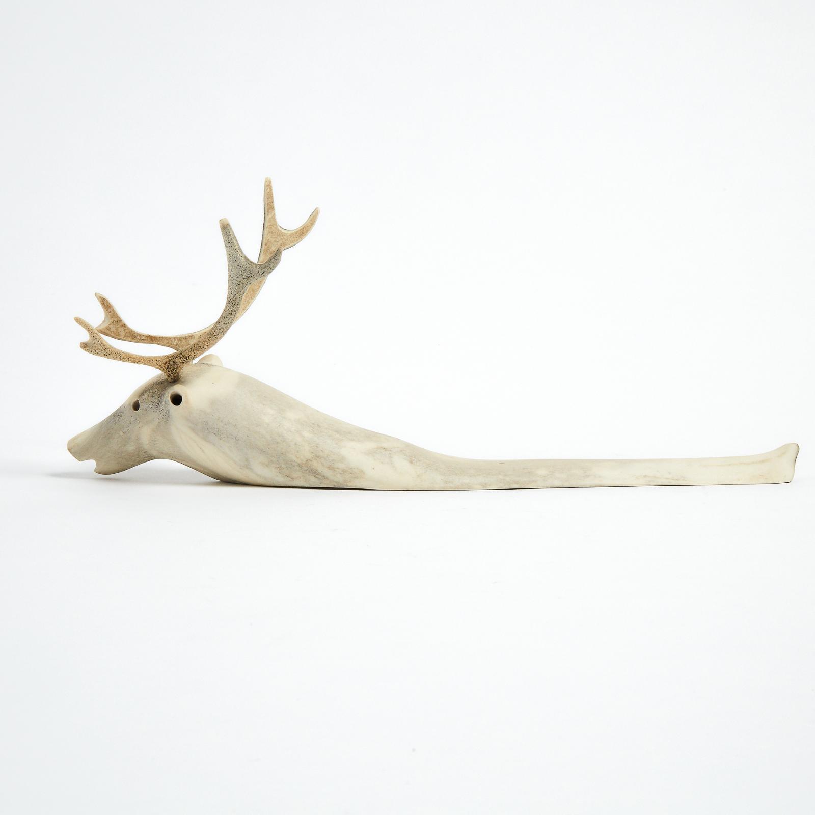 Jacob Irkok (1937-2009) - Swimming Caribou
