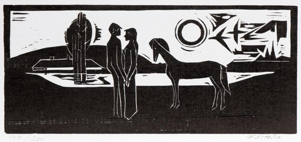 Frantisek Peterka (1920-2007) - Untitled - Couple and Horse