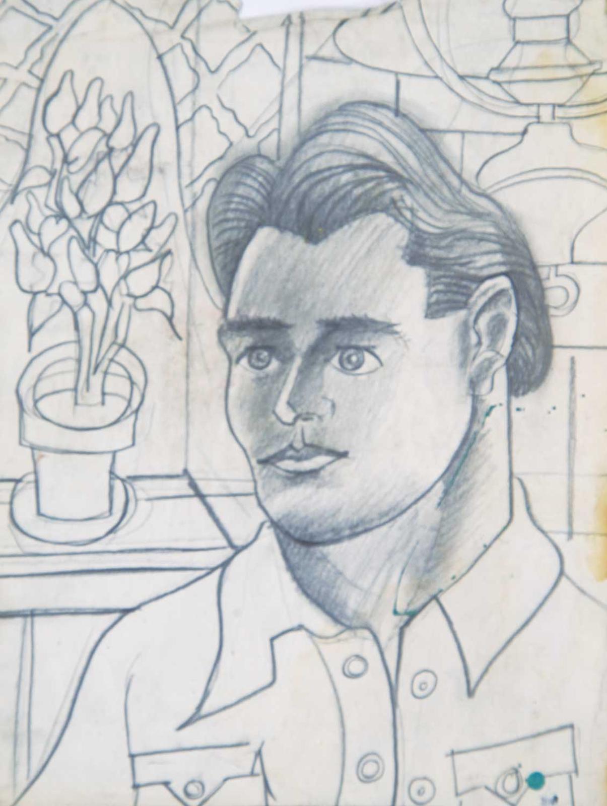 David Pugh (1946-1994) - Untitled - Portrait of the Artist