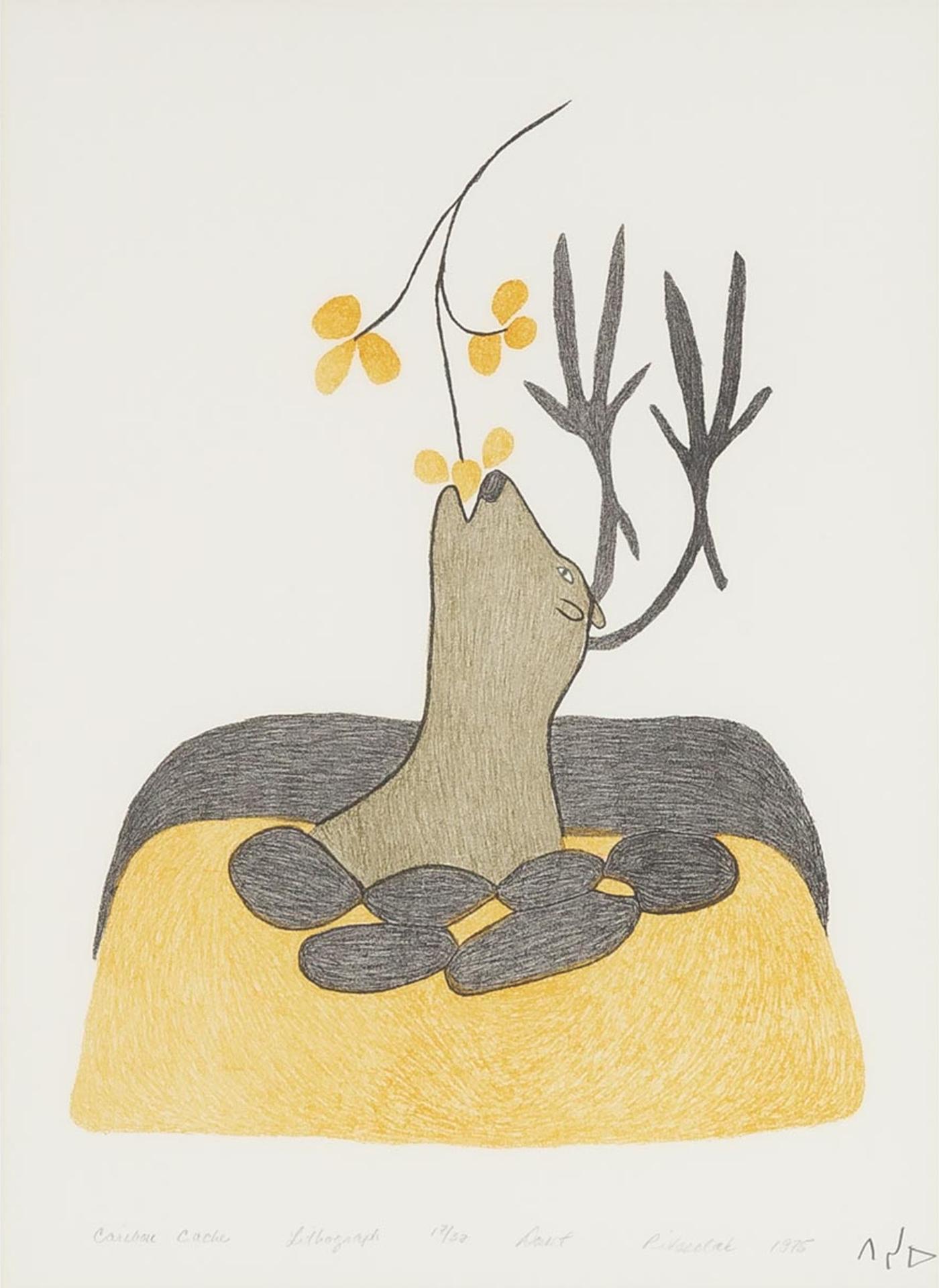 Pitseolak Ashoona (1904-1983) - Caribou Cache